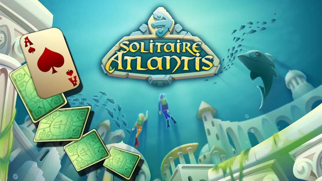 Solitaire Atlantis (олитэр Атлантис)  [МОД Много монет] Screenshot 1