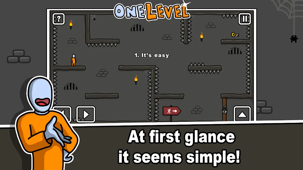 One Level: Stickman Jailbreak (Уан Левел)  [МОД Много монет] Screenshot 1