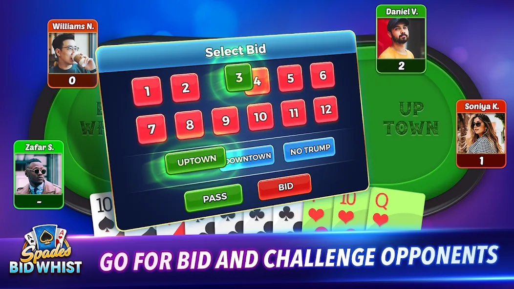 Spades: Bid Whist Classic Game (Бид Вист Классик)  [МОД Меню] Screenshot 5