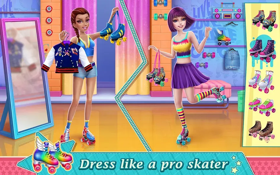 Roller Skating Girls  [МОД Бесконечные деньги] Screenshot 1