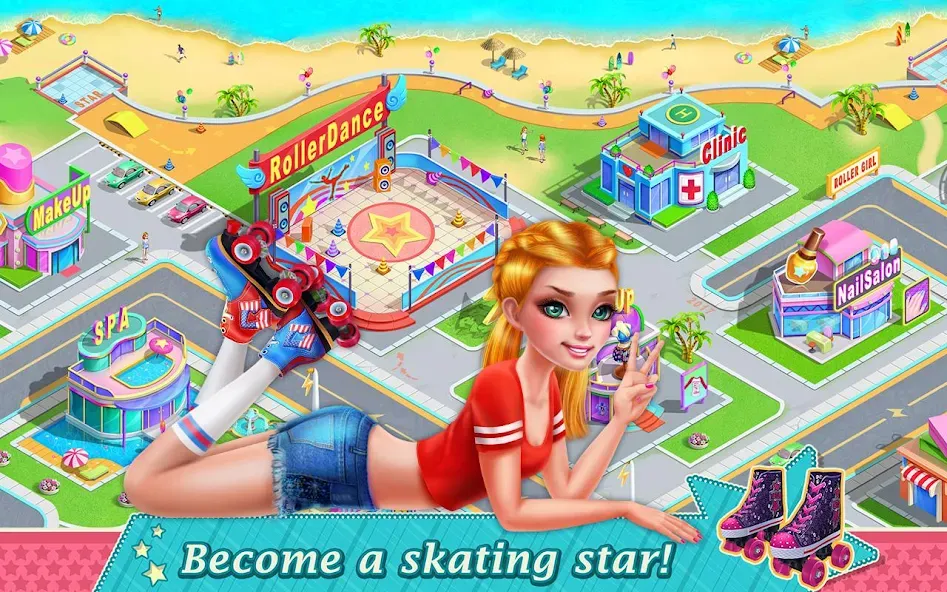 Roller Skating Girls  [МОД Бесконечные деньги] Screenshot 5