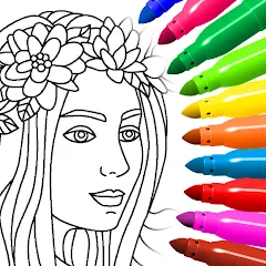 Скачать взлом Coloring for girls and women [МОД Много денег] на Андроид