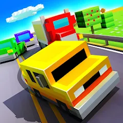 Скачать взлом Blocky Highway: Traffic Racing (Блоки Хайвей) [МОД Mega Pack] на Андроид