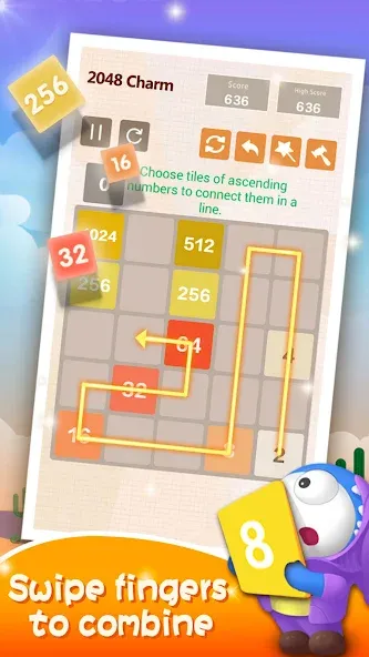 Number Charm: Slide Puzzle (Две тысячи сорок восемь)  [МОД Бесконечные монеты] Screenshot 2