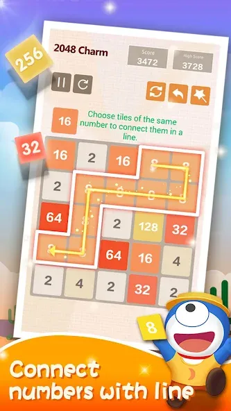 Number Charm: Slide Puzzle (Две тысячи сорок восемь)  [МОД Бесконечные монеты] Screenshot 3