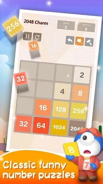 Number Charm: Slide Puzzle (Две тысячи сорок восемь)  [МОД Бесконечные монеты] Screenshot 4