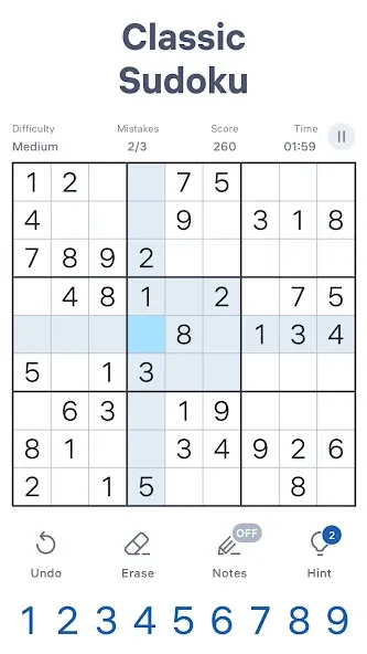 Sudoku.com - Classic Sudoku  [МОД Бесконечные деньги] Screenshot 1