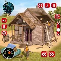 Скачать взлом Wood House Construction Game  [МОД Меню] на Андроид