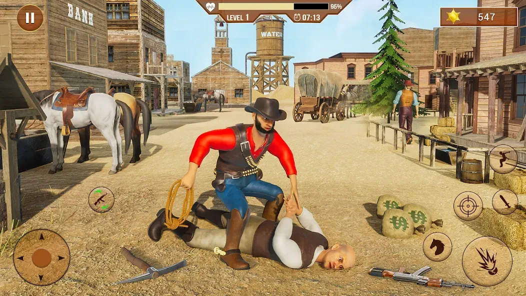 West Cowboy Shooting Games 3D  [МОД Бесконечные монеты] Screenshot 2