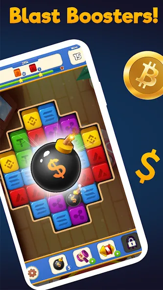 Crypto Blocks Puzzle Challenge  [МОД Бесконечные монеты] Screenshot 3