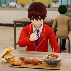 Скачать взлом Anime Boy High School Life 3d [МОД Много монет] на Андроид