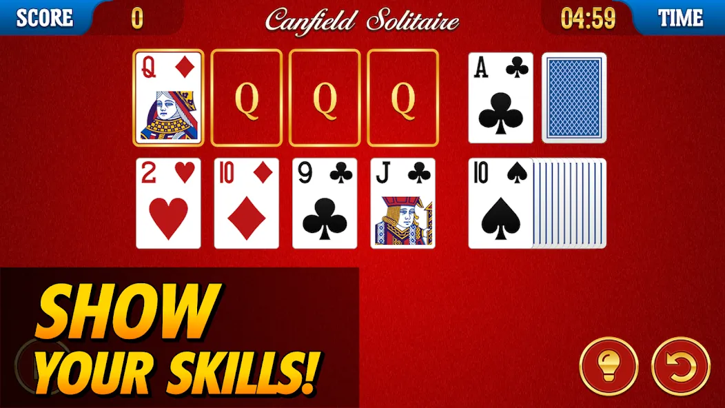 Canfield Solitaire (Кэнфилд пасьянс)  [МОД Меню] Screenshot 5
