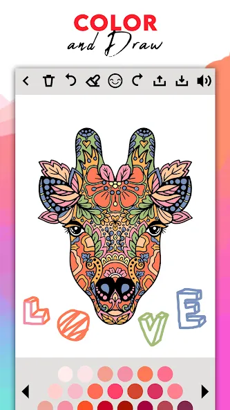 Coloring for adults offline  [МОД Mega Pack] Screenshot 3
