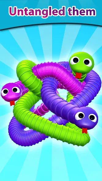 Tangled Snakes Puzzle Game (Танглед Снейк 3Д)  [МОД Бесконечные деньги] Screenshot 1