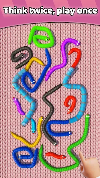 Tangled Snakes Puzzle Game (Танглед Снейк 3Д)  [МОД Бесконечные деньги] Screenshot 2