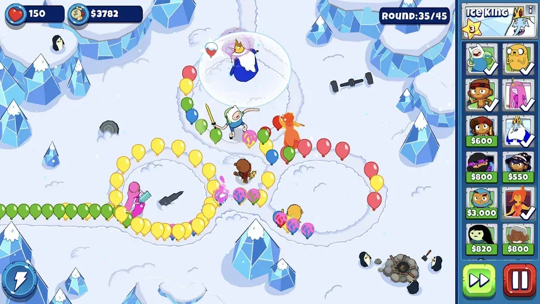 Bloons Adventure Time TD (Блунс Приключения Времени ТД)  [МОД Бесконечные монеты] Screenshot 1