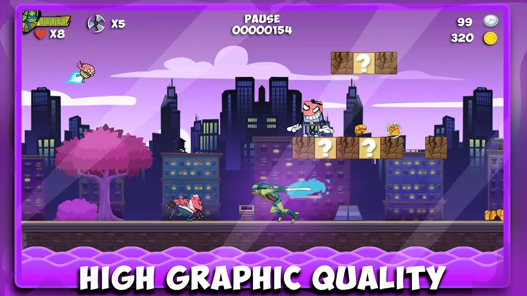 The turtle adventur ninja hero  [МОД Меню] Screenshot 5