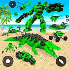 Скачать взлом Crocodile Animal Robot Games [МОД Много монет] на Андроид