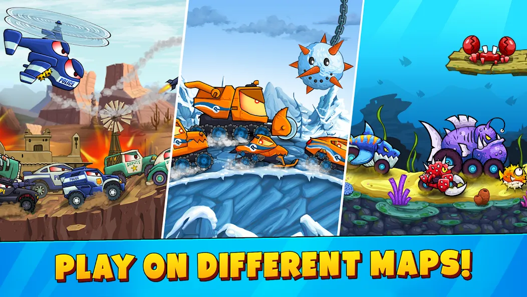 Car Eats Car 3 Hill Climb Race (Кар Ейтс Кар 3)  [МОД Меню] Screenshot 2