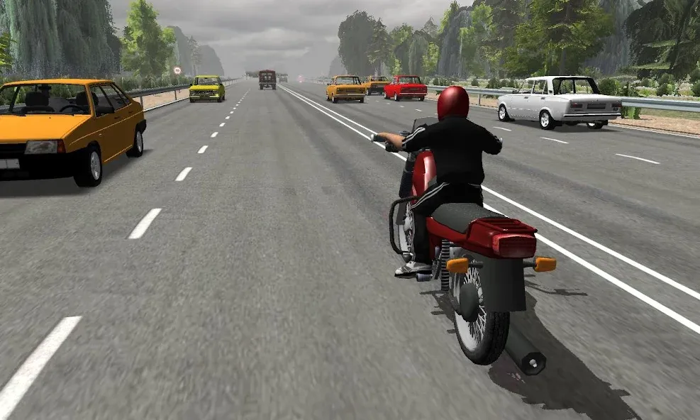 Russian Moto Traffic Rider 3D  [МОД Unlimited Money] Screenshot 1