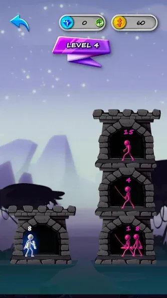 Stickman Tower Defense (Сткмен Башня Захисту)  [МОД Много денег] Screenshot 3