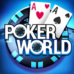 Скачать взлом Poker World, Offline TX Holdem (Покер Ворлд)  [МОД Menu] на Андроид
