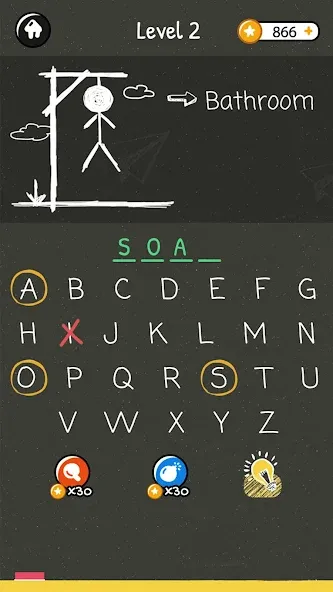 Hangman Words:Two Player Games  [МОД Много монет] Screenshot 3