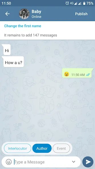 Fake Chat Messenger — TeleFake  [МОД Много денег] Screenshot 4