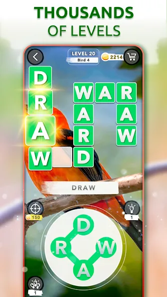 Word Connect - Words of Nature  [МОД Бесконечные деньги] Screenshot 1